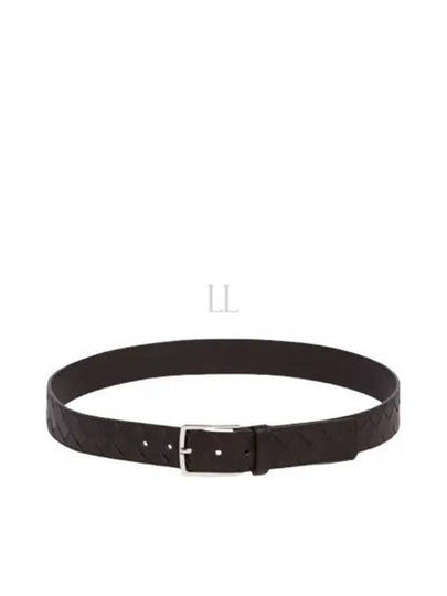 Intrecciato Leather Belt Dark Brown - BOTTEGA VENETA - BALAAN 2