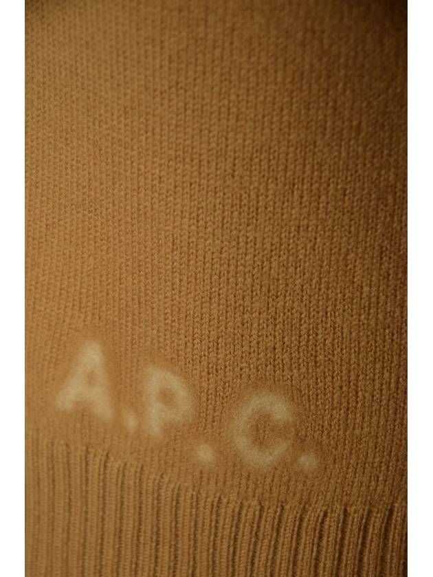 Walter Logo Merino Wool Turtleneck Brown - A.P.C. - BALAAN 4