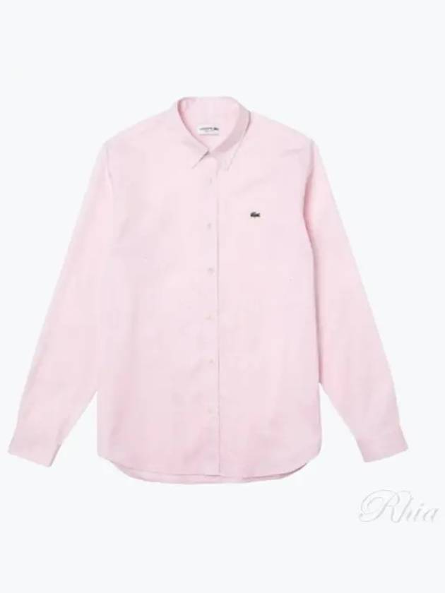 Men's Regular Fit Premium Long Sleeve Shirt Pink - LACOSTE - BALAAN 2