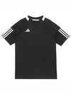 Sereno 3 Stripe Short Sleeve T-Shirt Black - ADIDAS - BALAAN 3