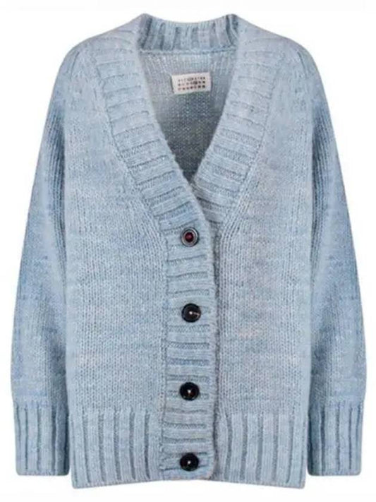 Botanical Dyed V-Neck Knit Cardigan Pale Blue - MAISON MARGIELA - BALAAN 2