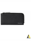 Men's Logo Leather Card Wallet Black - GUCCI - BALAAN 2