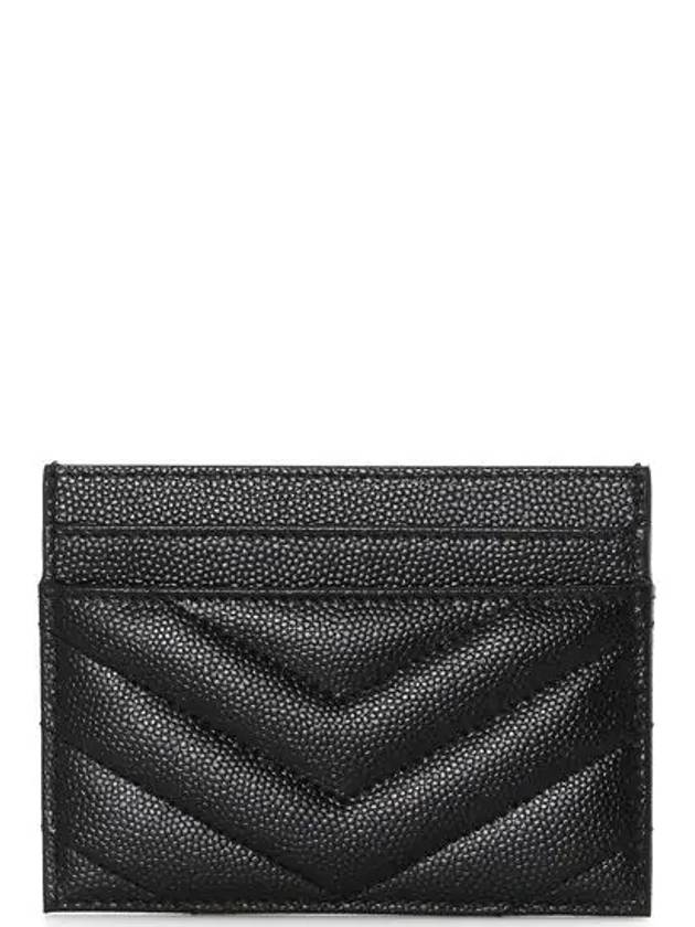 Gold Hardware Matelasse Caviar Leather Card Wallet Black - SAINT LAURENT - BALAAN 4