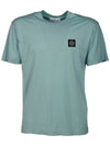 Logo Patch Short Sleeve T-Shirt Light Blue - STONE ISLAND - BALAAN 1