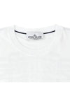 Garment Dyed Lettering One Print Cotton Jersey Short Sleeve T-Shirt White - STONE ISLAND - BALAAN 4