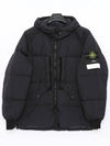 Garment Dyed Crinkle Reps Recycled Nylon Hoodie Padding Black - STONE ISLAND - BALAAN 4