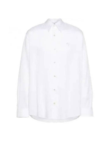 Embroidered AS Logo Striped Long Sleeve Shirt White - ACNE STUDIOS - BALAAN 1