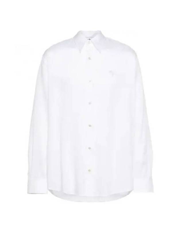 Embroidered AS Logo Striped Long Sleeve Shirt White - ACNE STUDIOS - BALAAN 1