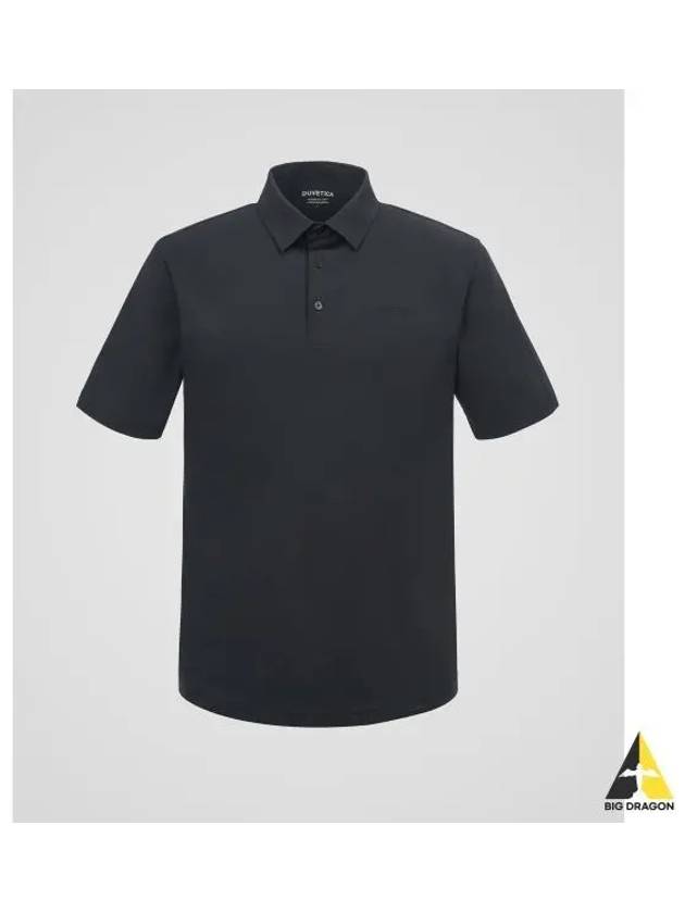 Sist black men s collar t shirt - DUVETICA - BALAAN 1