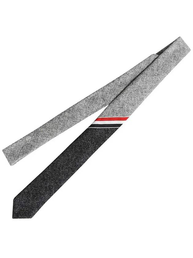 Three Stripes Two-Tone Wool Tie Grey - THOM BROWNE - BALAAN 2