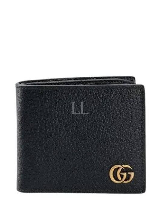 GG Marmont Leather Bi Fold Wallet Black Gold - GUCCI - BALAAN 2