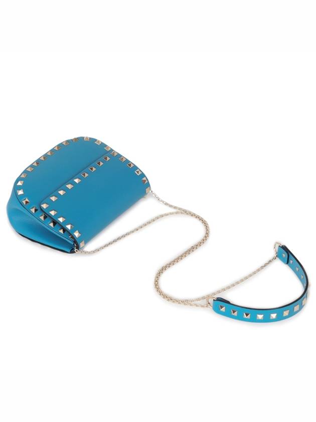 Rockstud Mini Chain Cross Bag LW2P0451 BOL L04 Blue - VALENTINO - BALAAN 5