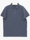 Men's Arm Logo Short Sleeve Polo Shirt Blue - MONCLER - BALAAN 4