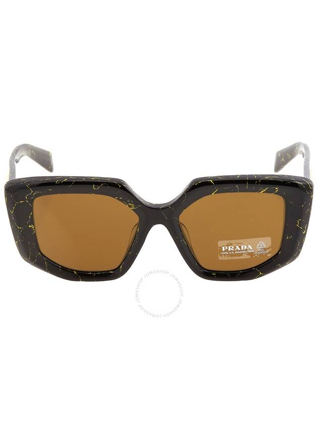 Prada Dark Brown Irregular Ladies Sunglasses PR 14ZSF 19D01T 52 - PRADA - BALAAN 1