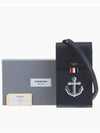 Anchor Pebble Grain Leather Phone Holder Cross Bag Navy - THOM BROWNE - BALAAN 4