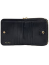 Matelasse Logo Zip Around Half Wallet Black - MIU MIU - BALAAN 6