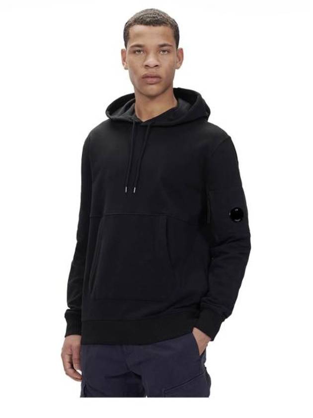 Lens Wappen Pocket Hoodie Black - CP COMPANY - BALAAN 3