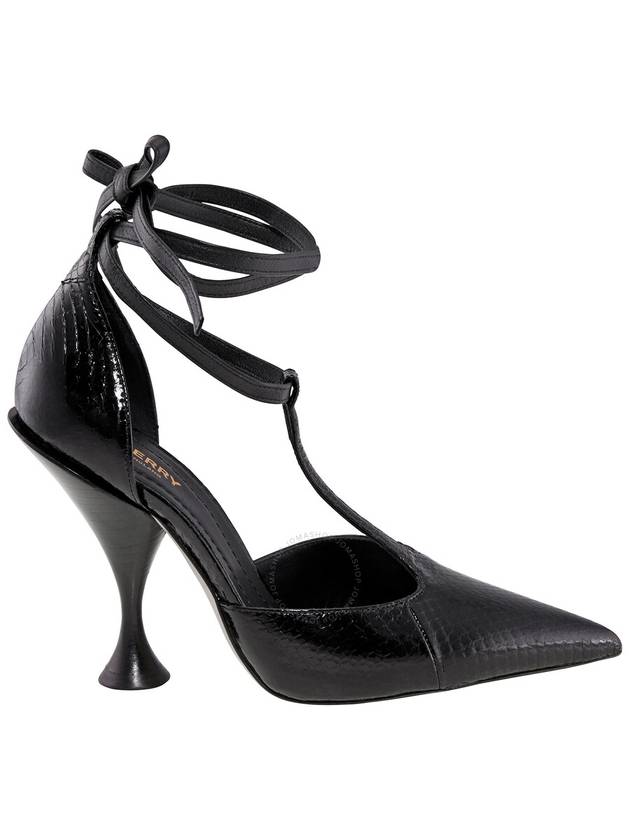 Burberry Ladies Black Welton T Strap Ankle Tie Pumps, Brand Size 36.5 ( US Size 6.5 ) - BURBERRY - BALAAN 1