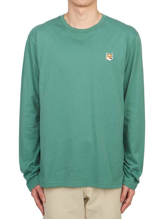 Foxhead Patch Regular Long Sleeve T-Shirt Teal Grey - MAISON KITSUNE - BALAAN 2