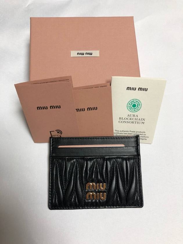 Matelasse Nappa Leather Card Wallet Black - MIU MIU - BALAAN 7