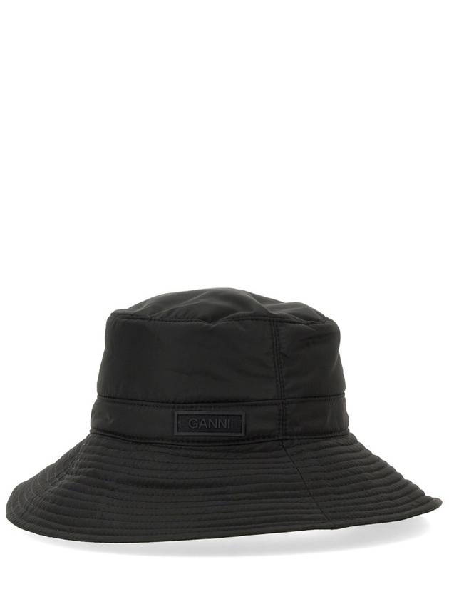 Tech Logo Patch Bucket Hat Black - GANNI - BALAAN 2