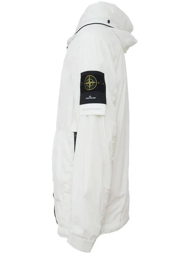 Wappen Patch Skin Touch Nylon Hooded Jacket White - STONE ISLAND - BALAAN 5