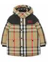 Kids Check Pattern Hooded Padding Beige - BURBERRY - BALAAN 3