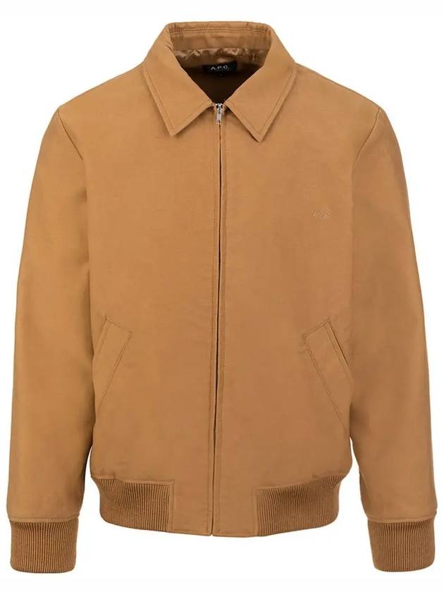 Gilles Embroidered Logo Blouson Jacket Caramel - A.P.C. - BALAAN 3