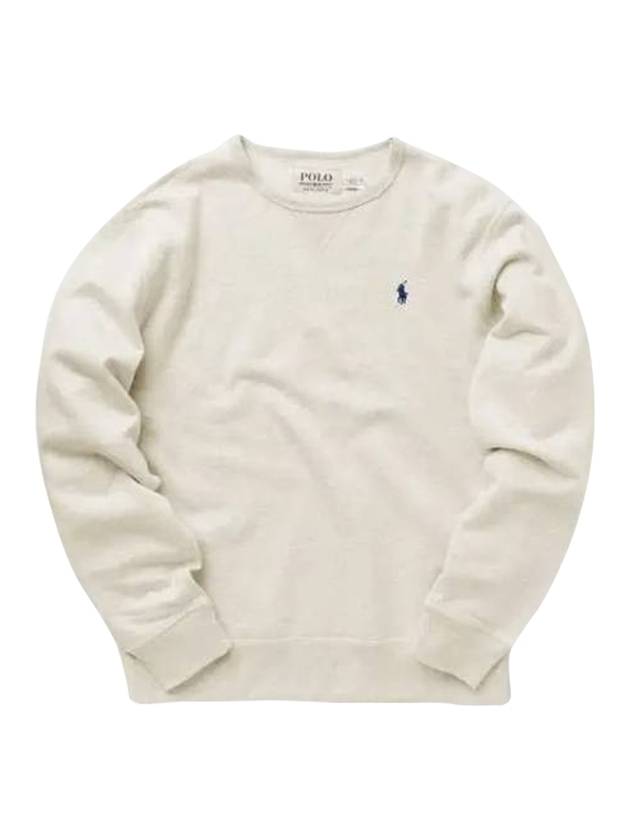 Embroidery Logo Sweatshirt Oatmeal Header - POLO RALPH LAUREN - BALAAN 1