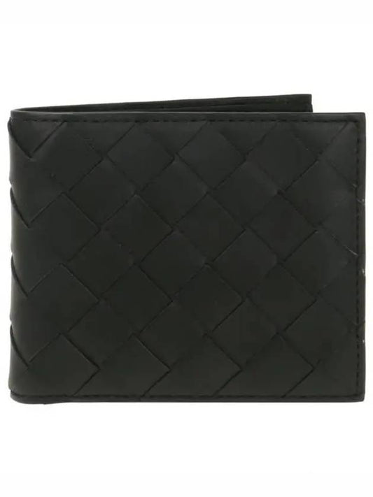 Intrecciato Leather Half Wallet Black - BOTTEGA VENETA - BALAAN 2