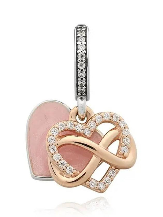 Rose Sparkling Infinity Heart Bracelet Charm - PANDORA - BALAAN 2