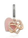 Rose Sparkling Infinity Heart Bracelet Charm - PANDORA - BALAAN 4