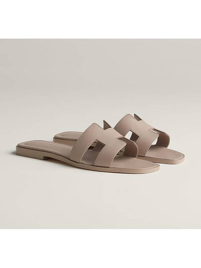 Oran Calfskin Sandals Beige - HERMES - BALAAN 2