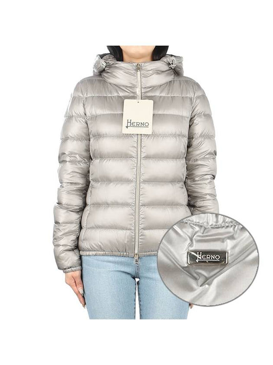 Giada Hooded Down Padding Pearl Grey - HERNO - BALAAN 1