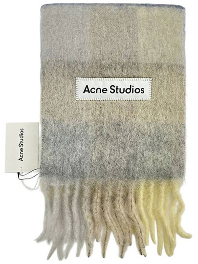 Check Mohair Muffler Vanilla Beige Lavender - ACNE STUDIOS - BALAAN 2