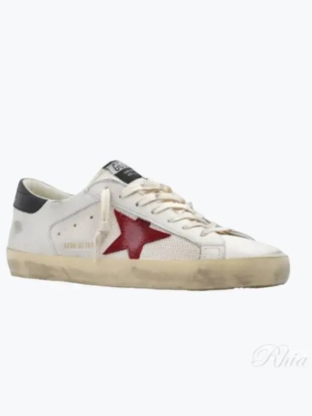 Superstar Distressed Suede-Trimmed Leather And Mesh Sneakers Off White - GOLDEN GOOSE - BALAAN 2