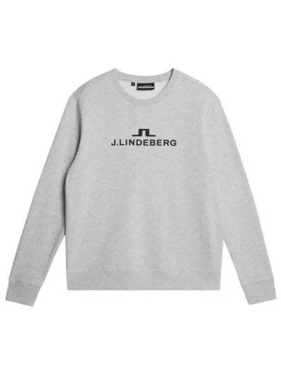 Alpha Crew Neck Sweater Light Grey Melange - J.LINDEBERG - BALAAN 2