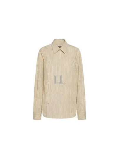 Striped Poplin Shirt Beige - BOTTEGA VENETA - BALAAN 2