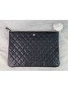 Large Classic Caviar Silver Logo Clutch Bag Black - CHANEL - BALAAN 2