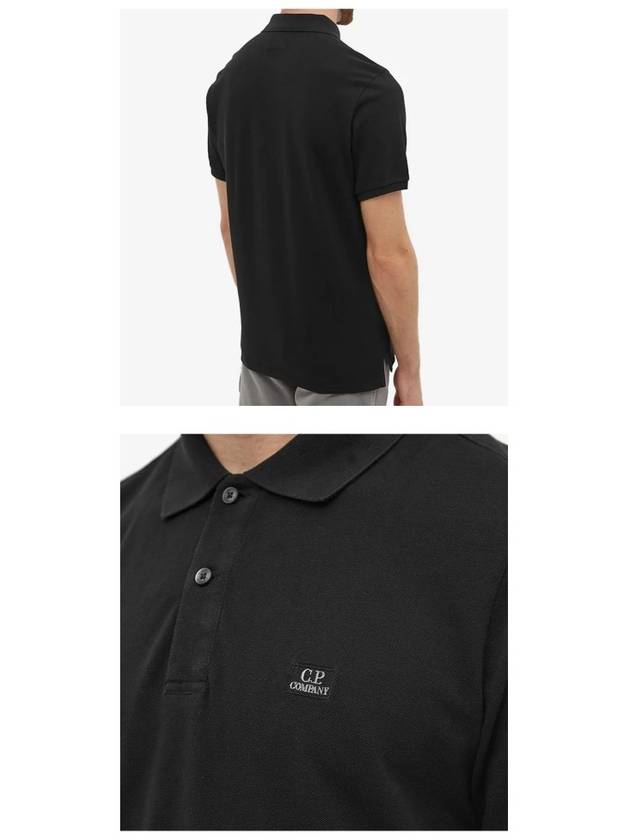 Logo Patch Pique Polo Shirt Black - CP COMPANY - BALAAN 6