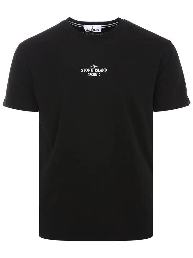 Archivio Cotton Short Sleeve T Shirt Black - STONE ISLAND - BALAAN 3