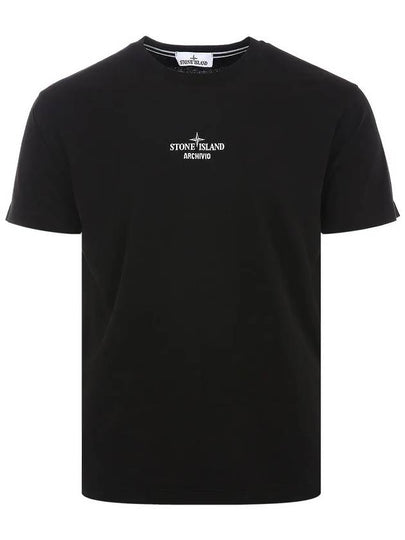 Archivio Cotton Short Sleeve T Shirt Black - STONE ISLAND - BALAAN 2