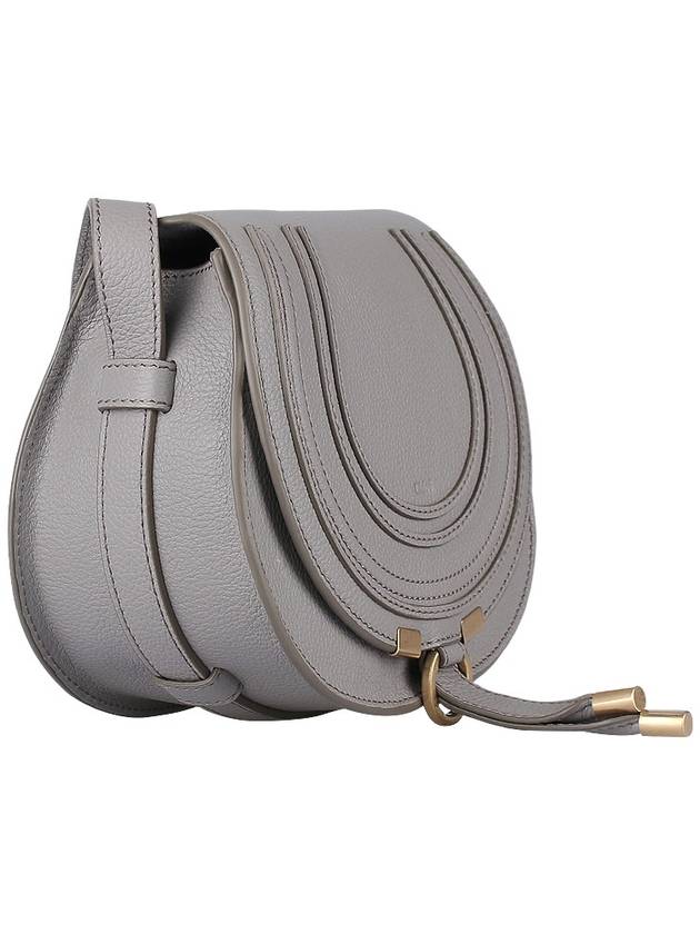 Marcie Saddle Small Grained Leather Cross Bag Grey - CHLOE - BALAAN 5