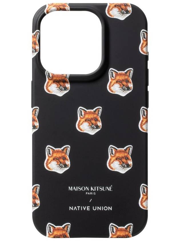 Fox Head iPhone 15 Pro Phone Case Black - MAISON KITSUNE - BALAAN 4