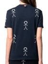 Tom Icon Round Short Sleeve T-Shirt Navy - THOM BROWNE - BALAAN 3