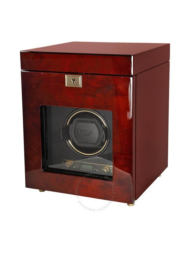 Wolf Desings Savoy Burlwood Single Watch Winder with Storage 454510 - WOLF - BALAAN 2