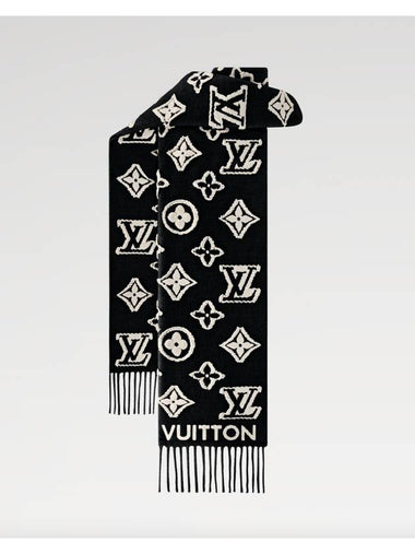 Muffler LV 3D Scarf Shawl Black M90816 - LOUIS VUITTON - BALAAN 1