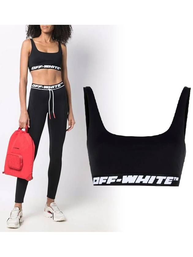 logo band sports bra black - OFF WHITE - BALAAN 2