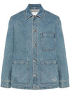 Spread Collar Denim Jacket Blue - MAISON KITSUNE - BALAAN 1