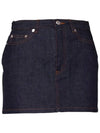 Women's Mini Jupe Denim Skirt Indigo - A.P.C. - BALAAN 2